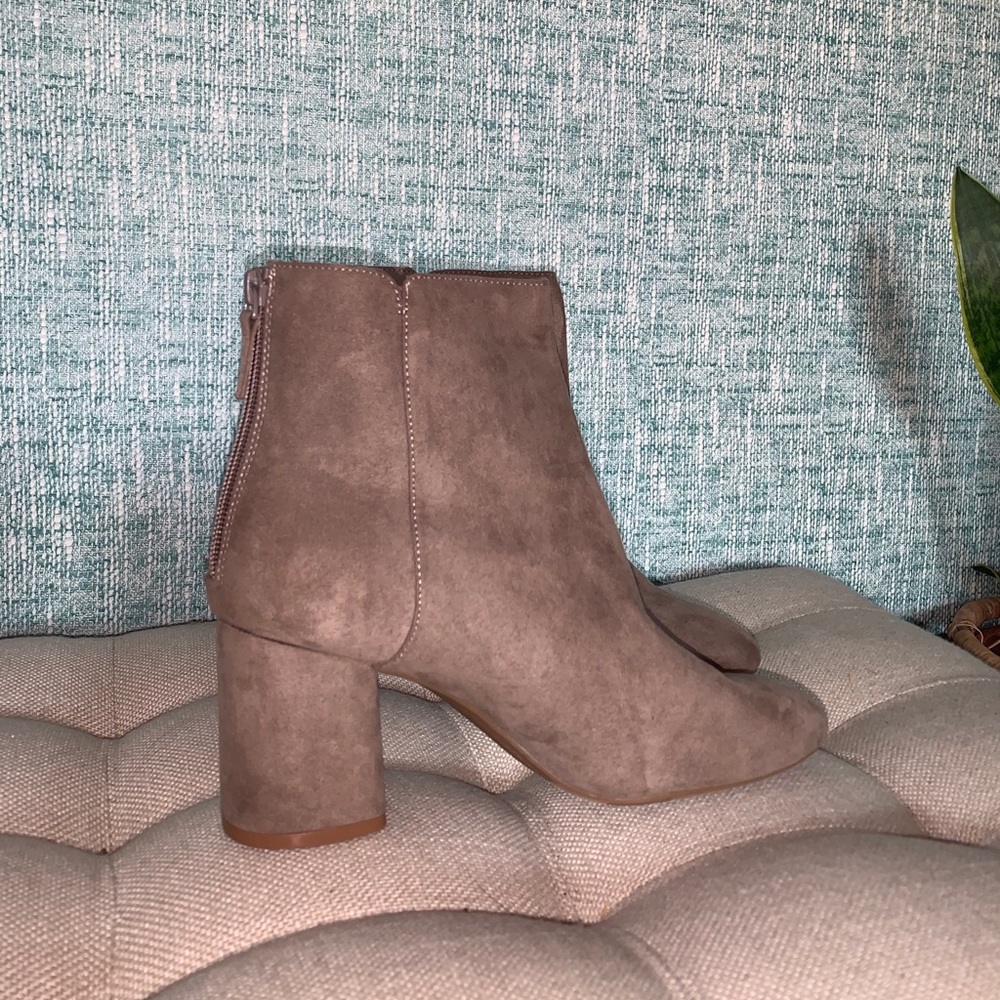 Grey Suede Booties